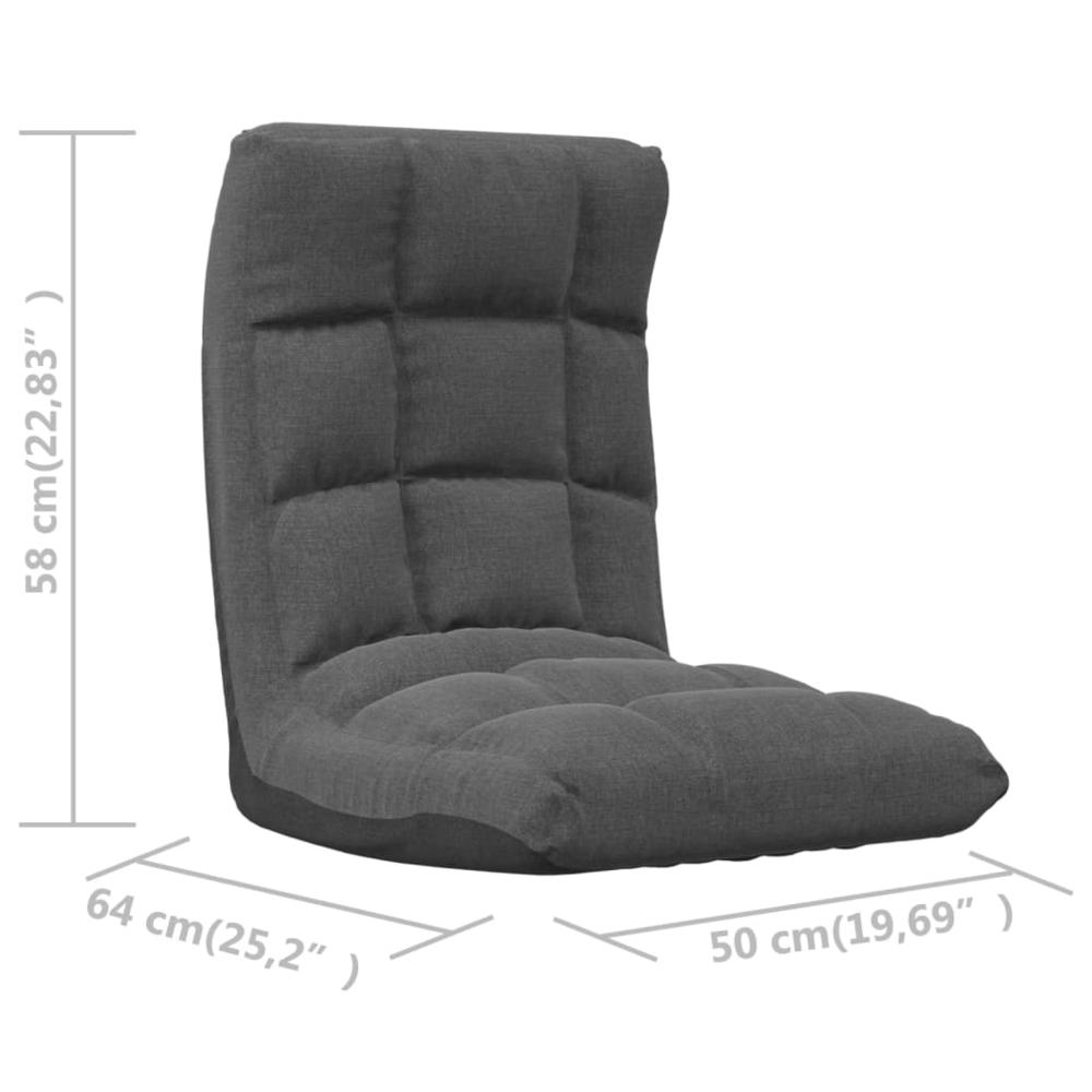vidaXL Folding Floor Chair Dark Gray Fabric, 336585. Picture 9