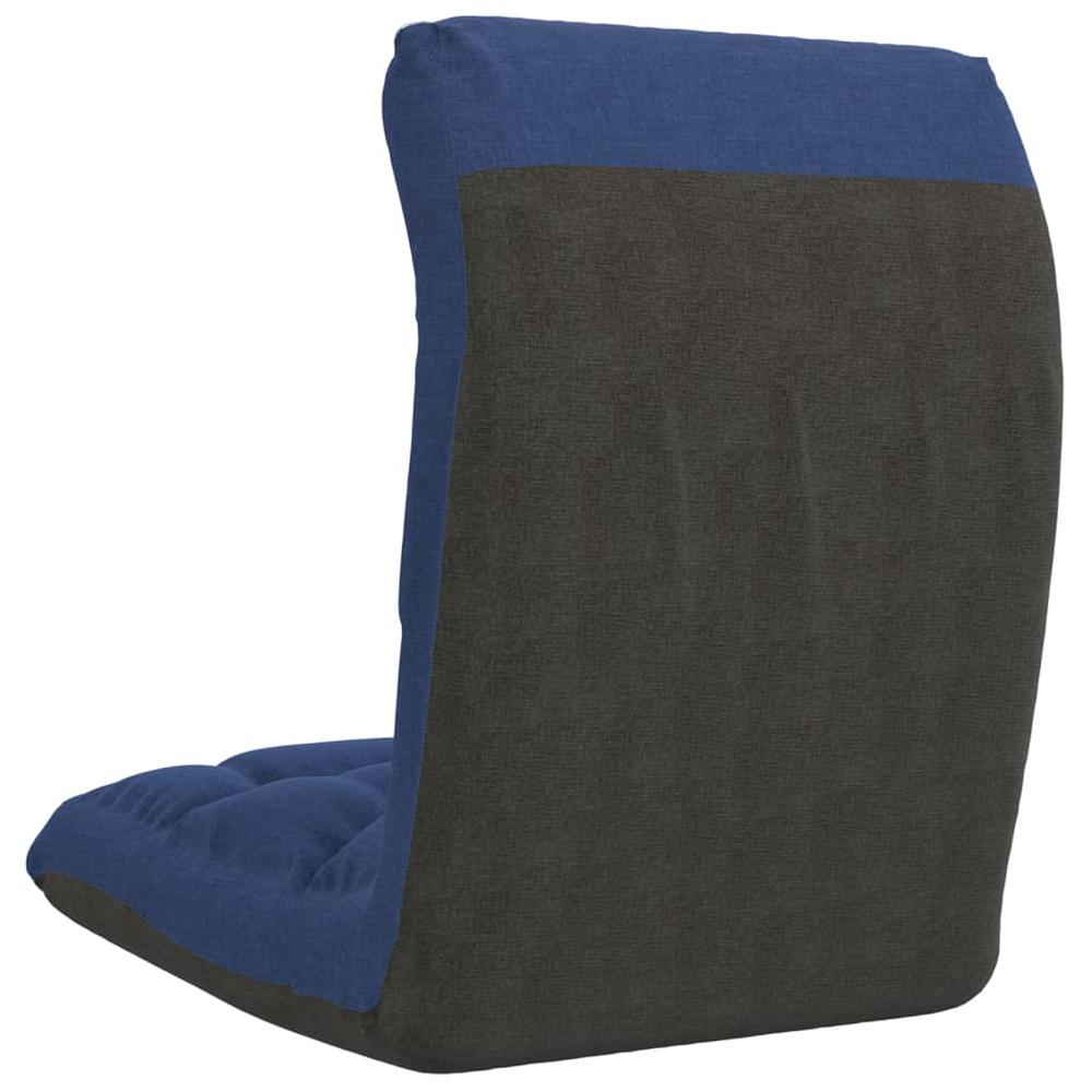 vidaXL Folding Floor Chair Blue Fabric, 336588. Picture 5