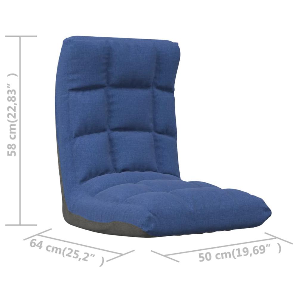 vidaXL Folding Floor Chair Blue Fabric, 336588. Picture 10