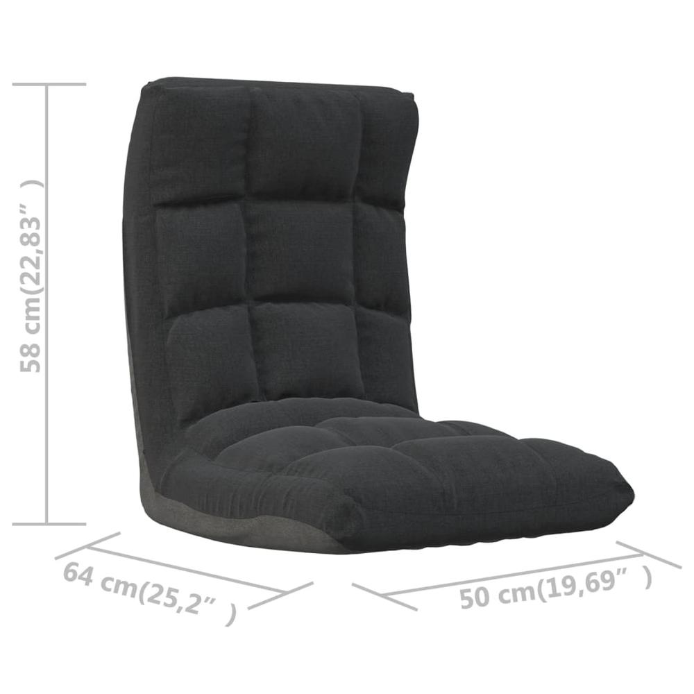 vidaXL Folding Floor Chair Black Fabric, 336590. Picture 10