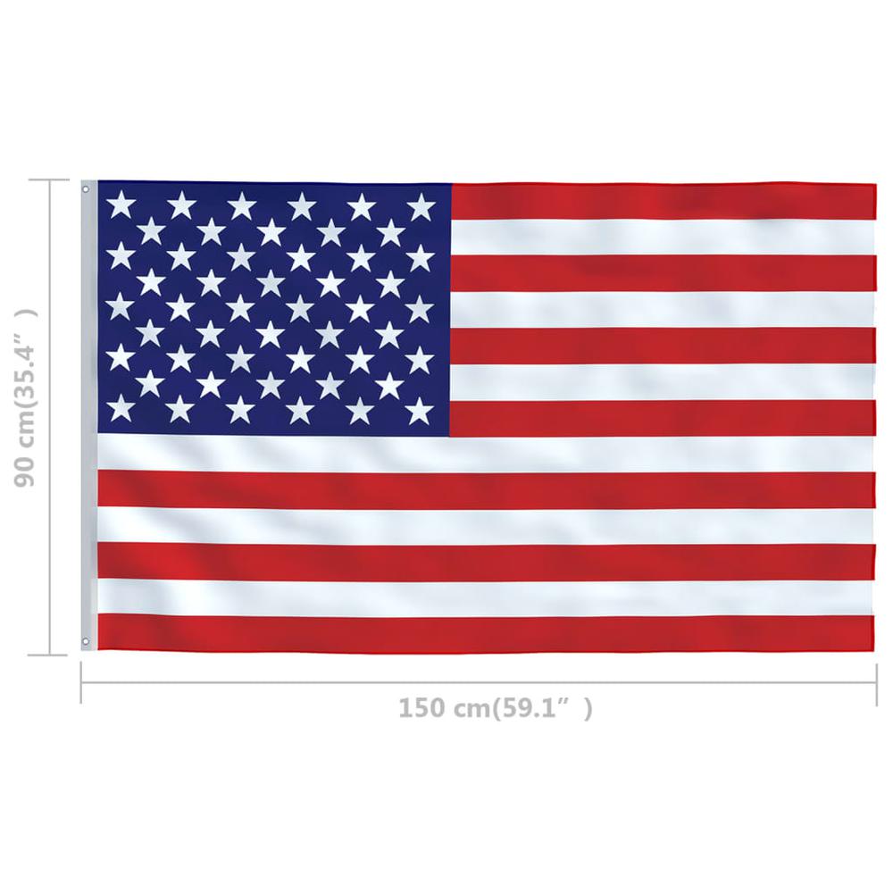 vidaXL US Flag and Pole Aluminum 13.1'. Picture 7