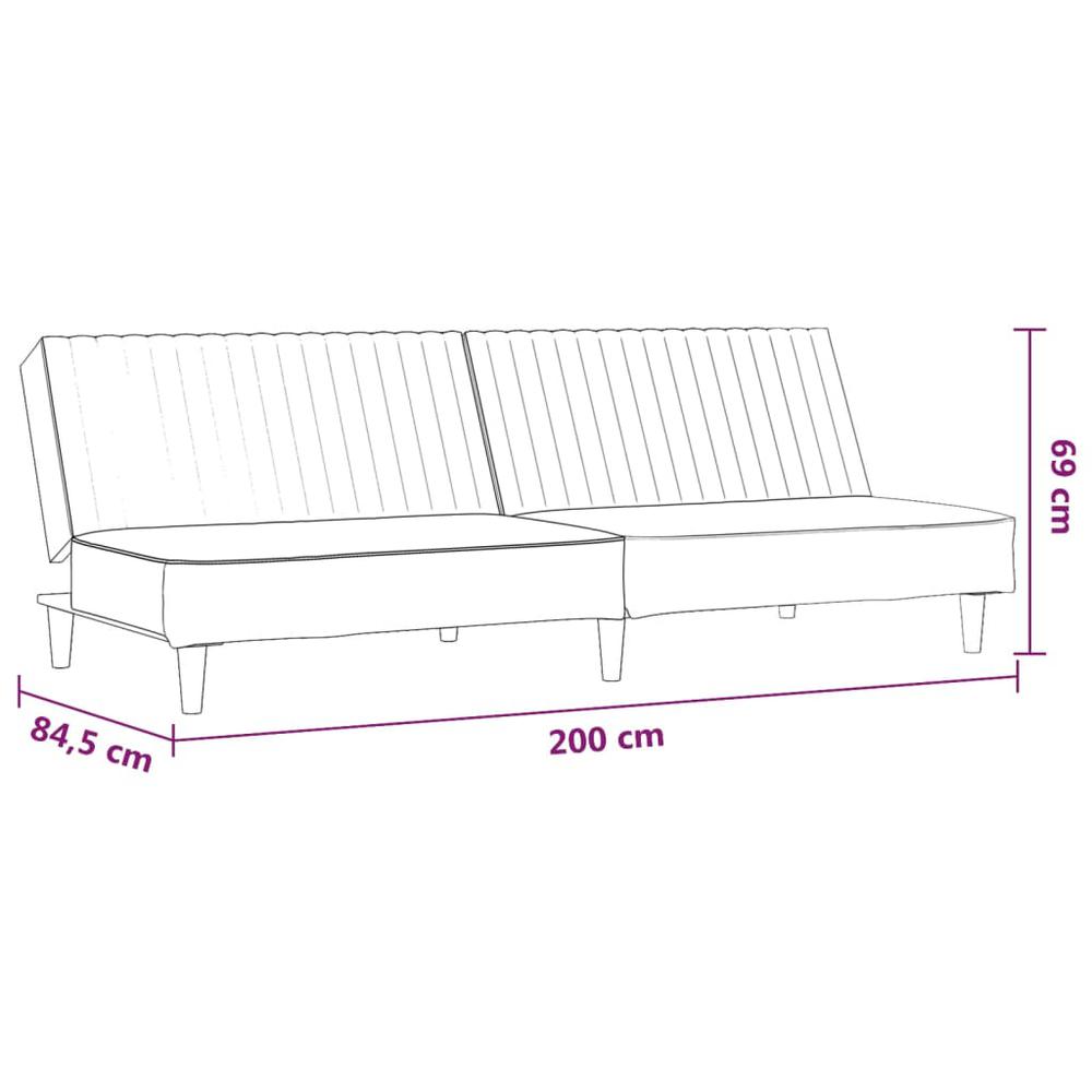 2-Seater Sofa Bed Blue Velvet. Picture 10