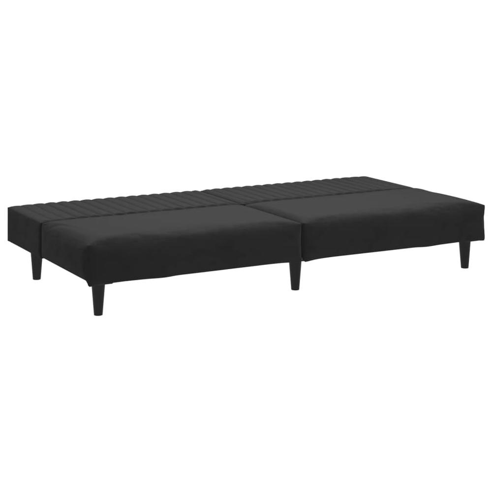 2-Seater Sofa Bed Black Velvet. Picture 4
