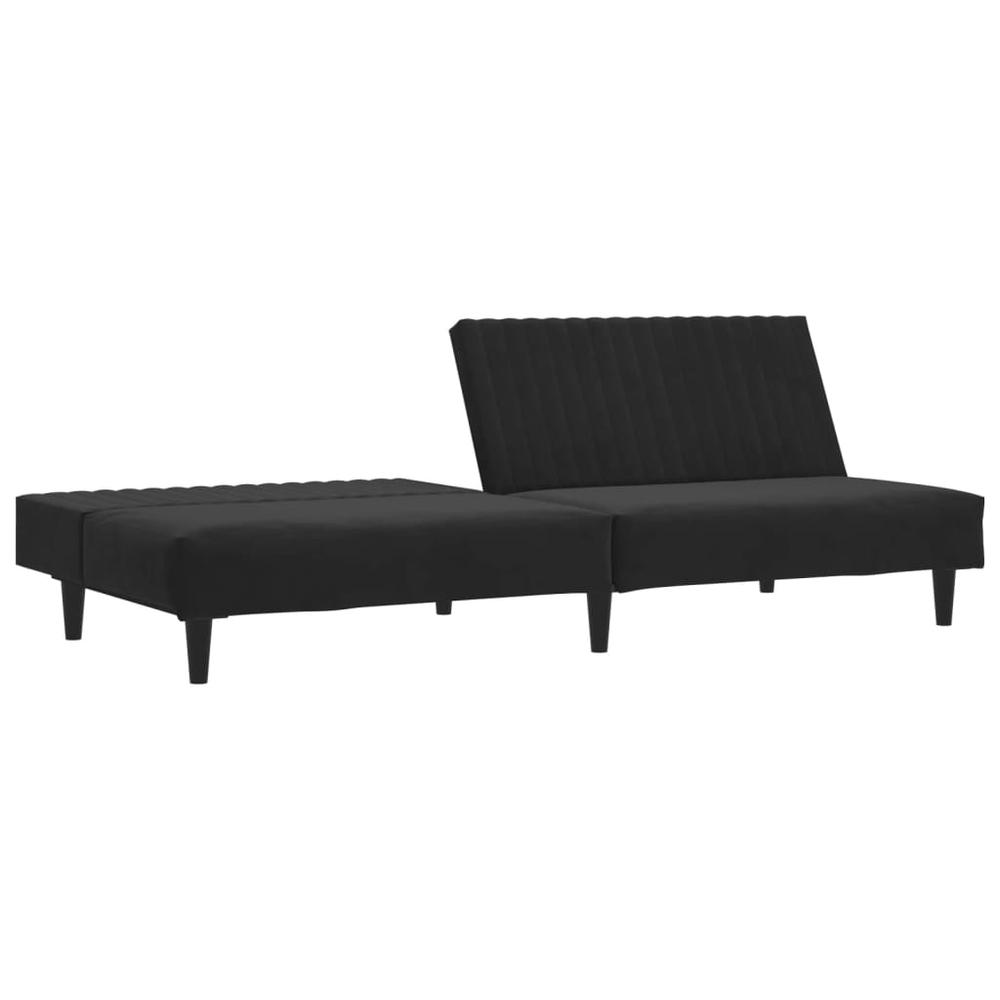 2-Seater Sofa Bed Black Velvet. Picture 5