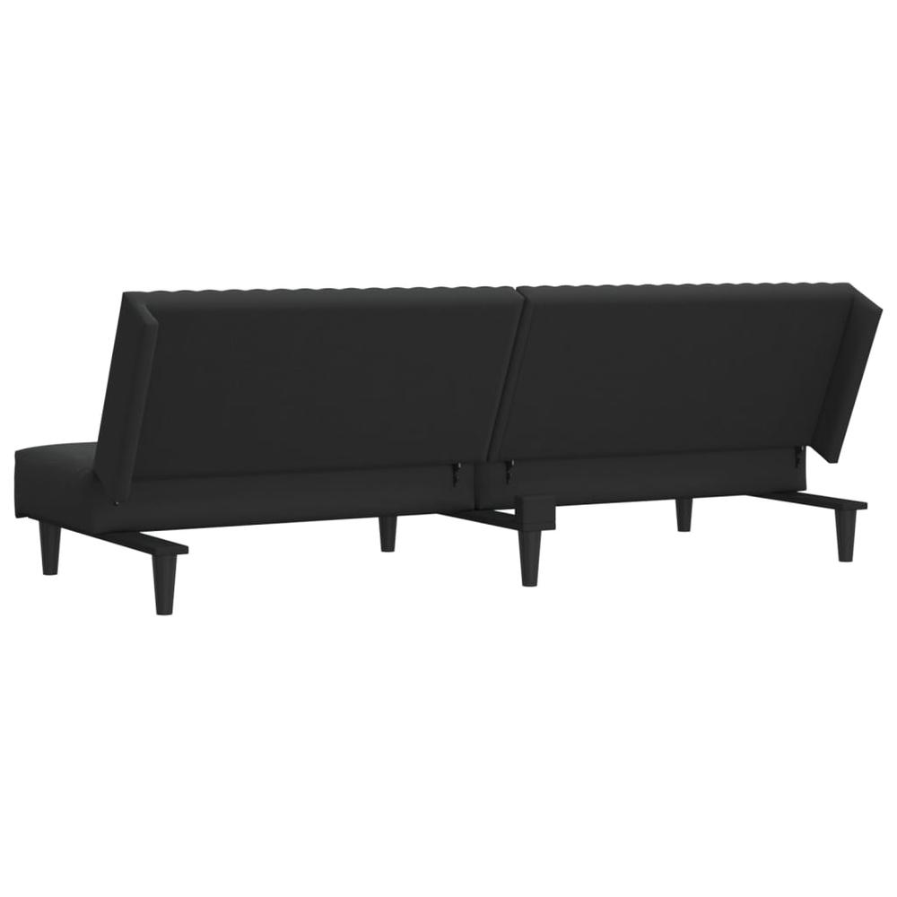 2-Seater Sofa Bed Black Velvet. Picture 6