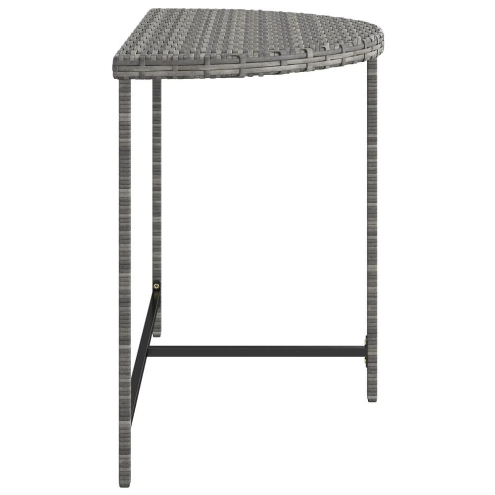 vidaXL Patio Table Gray 39.4"x19.7"x29.5" Poly Rattan. Picture 5