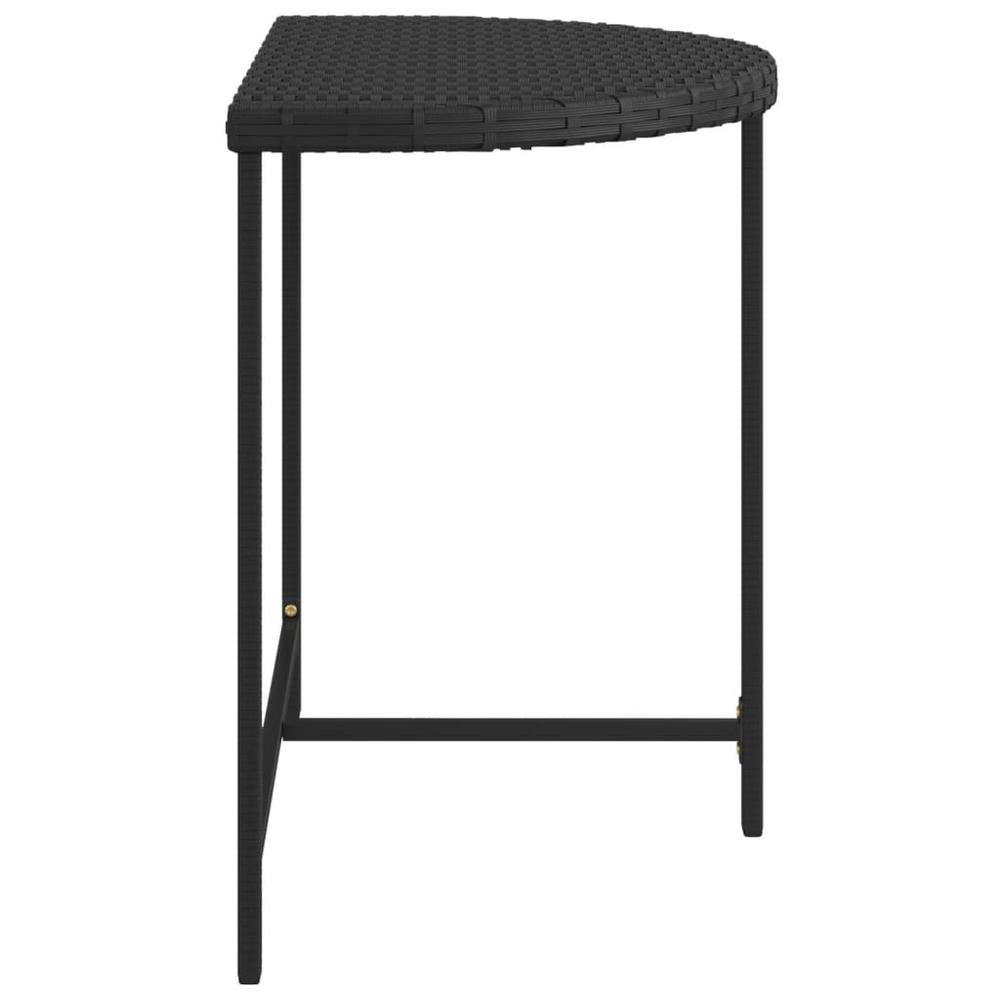 vidaXL Patio Table Black 31.5"x19.7"x29.5" Poly Rattan. Picture 5