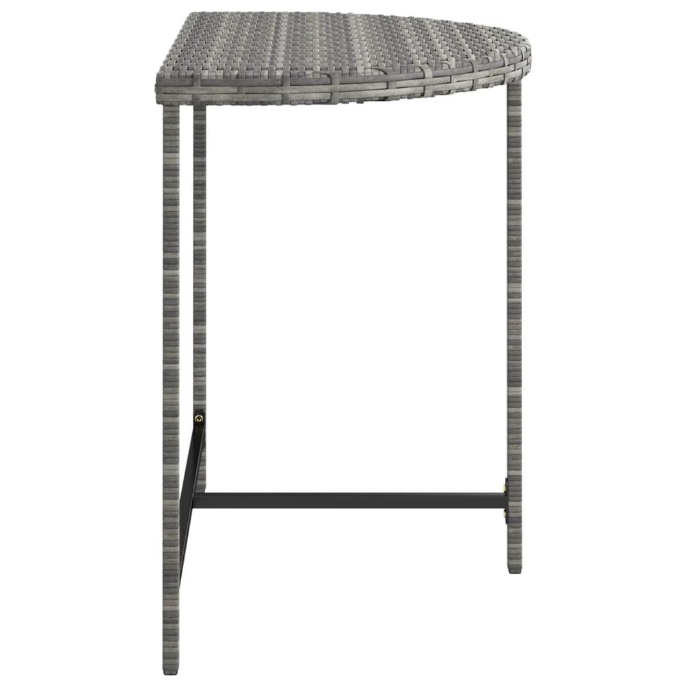 vidaXL Patio Table Gray 31.5"x19.7"x29.5" Poly Rattan. Picture 5