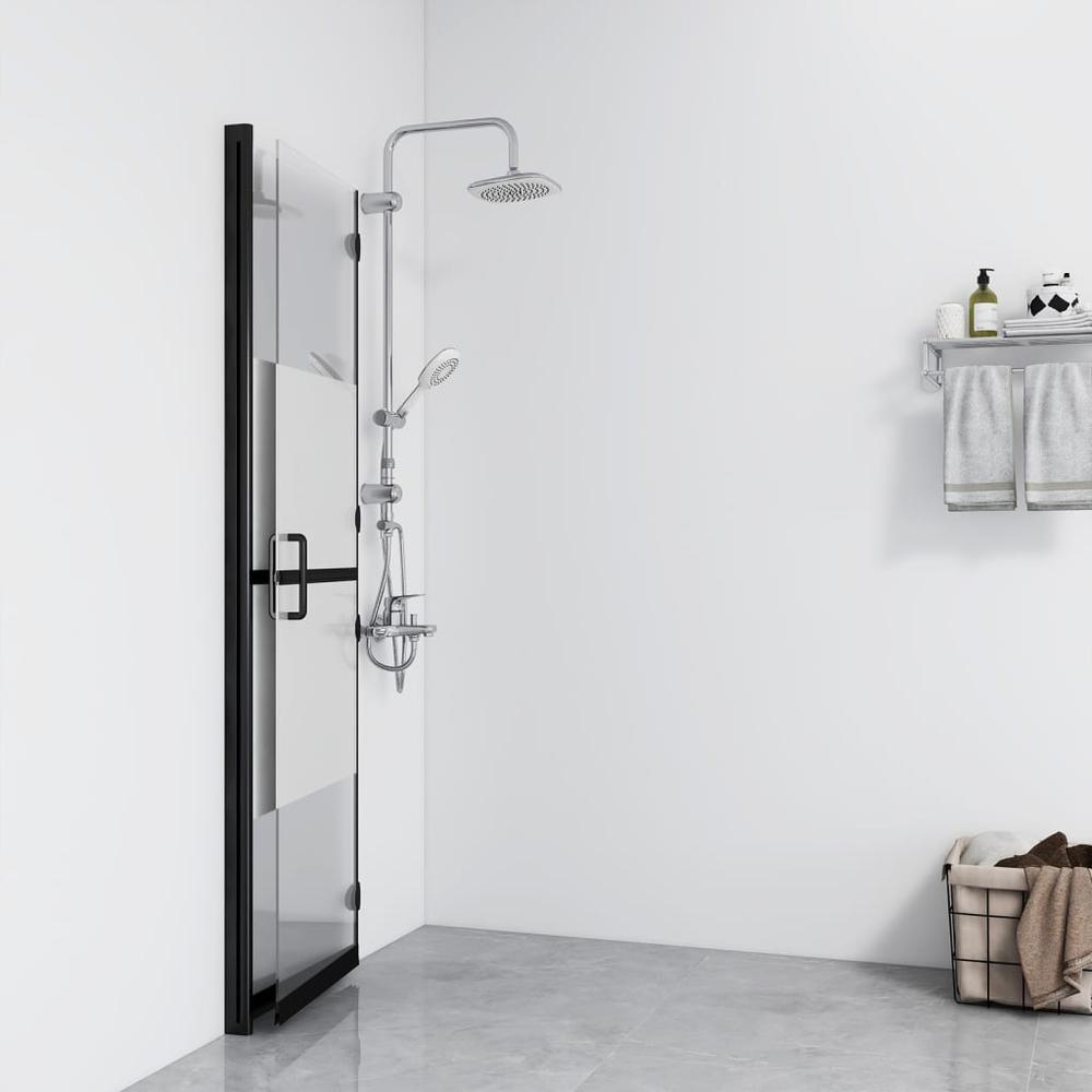 Foldable Walk-in Shower Wall Half Frosted ESG Glass 27.6"x74.8". Picture 2