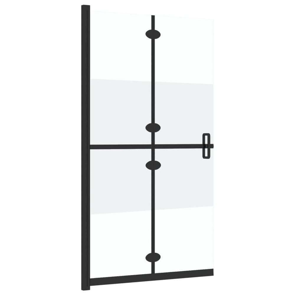 Foldable Walk-in Shower Wall Half Frosted ESG Glass 27.6"x74.8". Picture 3