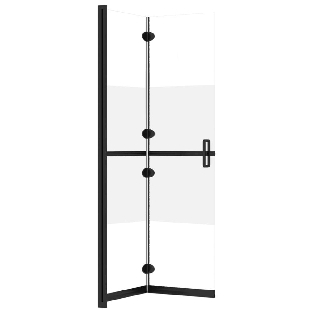 Foldable Walk-in Shower Wall Half Frosted ESG Glass 27.6"x74.8". Picture 4