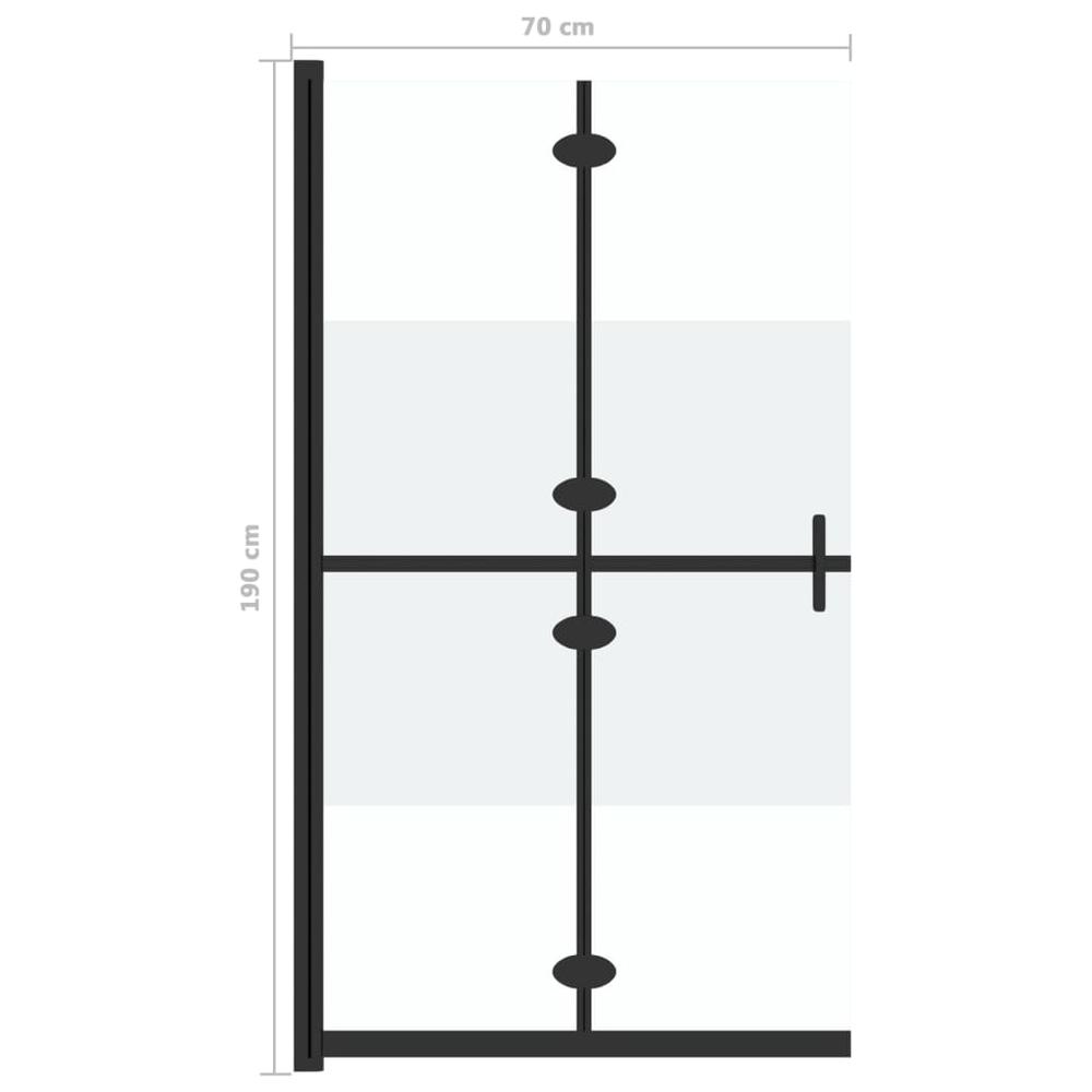Foldable Walk-in Shower Wall Half Frosted ESG Glass 27.6"x74.8". Picture 6