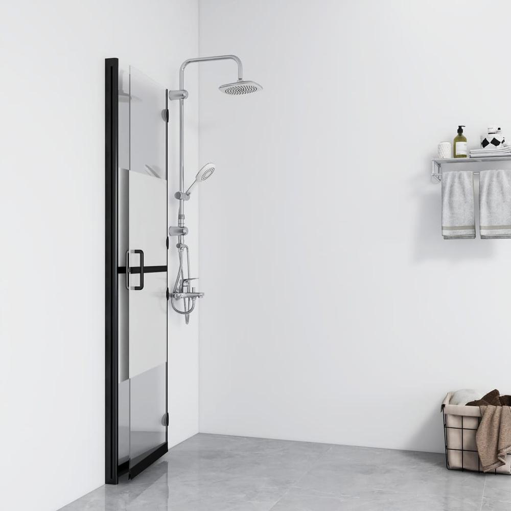 Foldable Walk-in Shower Wall Half Frosted ESG Glass 39.4"x74.8". Picture 2