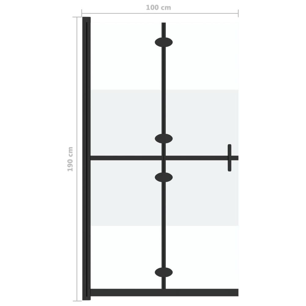 Foldable Walk-in Shower Wall Half Frosted ESG Glass 39.4"x74.8". Picture 6