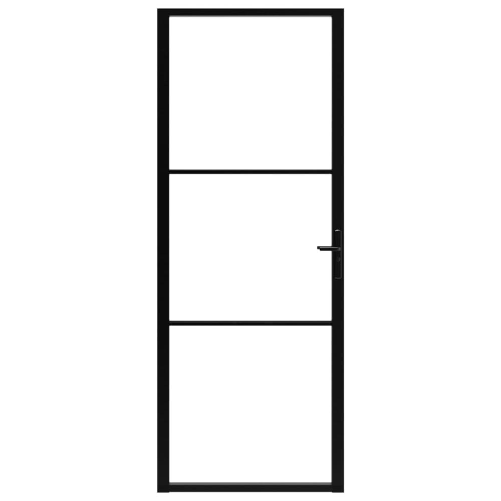 Interior Door ESG Glass and Aluminum 29.9"x79.3" Black. Picture 2