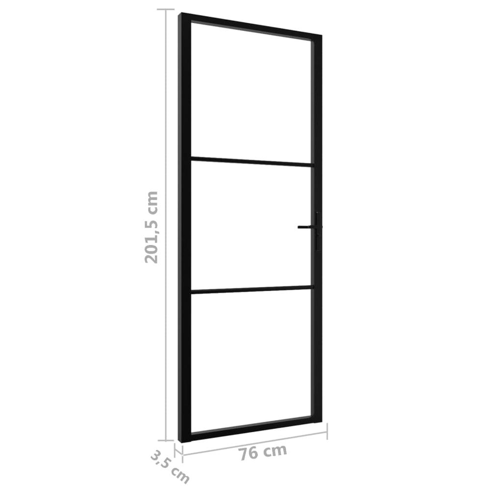 Interior Door ESG Glass and Aluminum 29.9"x79.3" Black. Picture 5