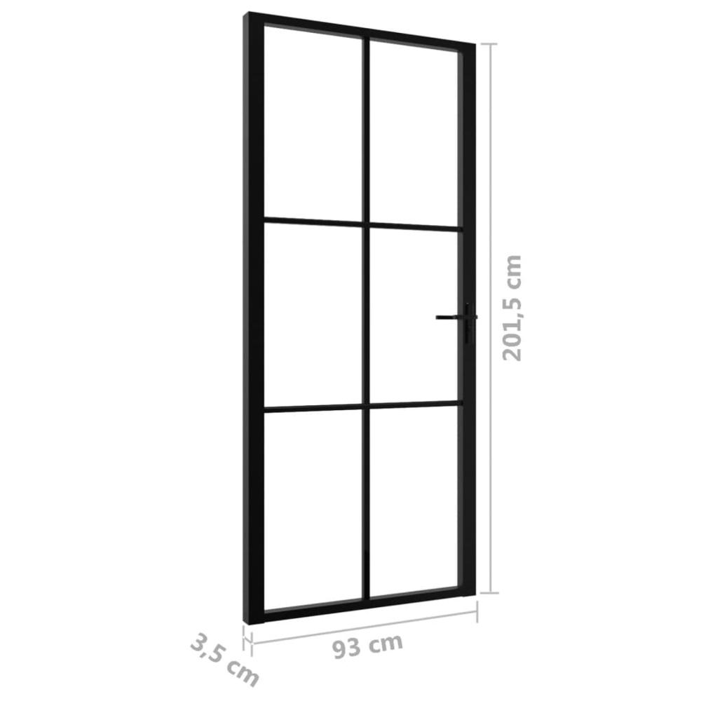 Interior Door ESG Glass and Aluminum 36.6"x79.3" Black. Picture 5