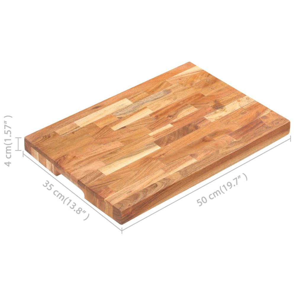 vidaXL Chopping Board 19.7"x13.8"x1.6" Solid Acacia Wood. Picture 8