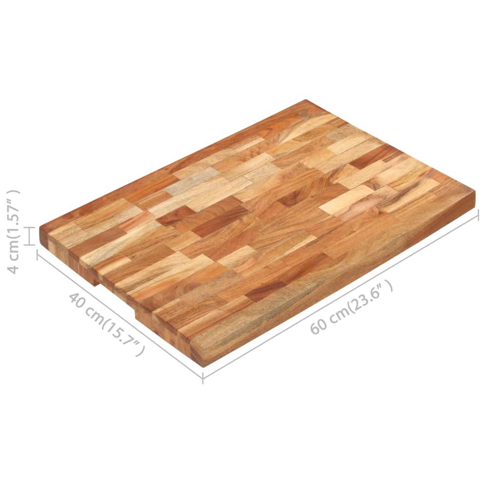vidaXL Chopping Board 23.6"x15.7"x1.6" Solid Acacia Wood. Picture 8