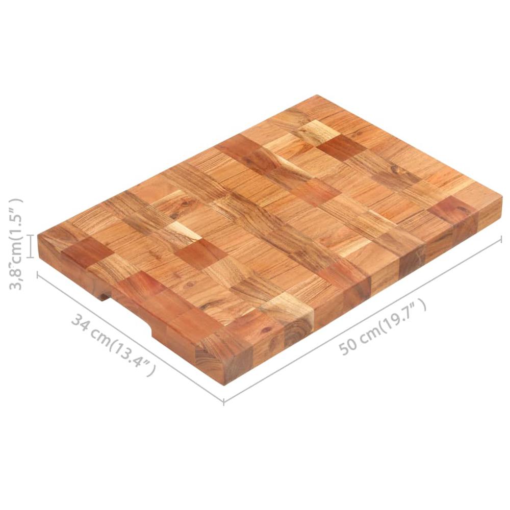 vidaXL Chopping Board 19.7"x13.4"x1.5" Solid Acacia Wood. Picture 8