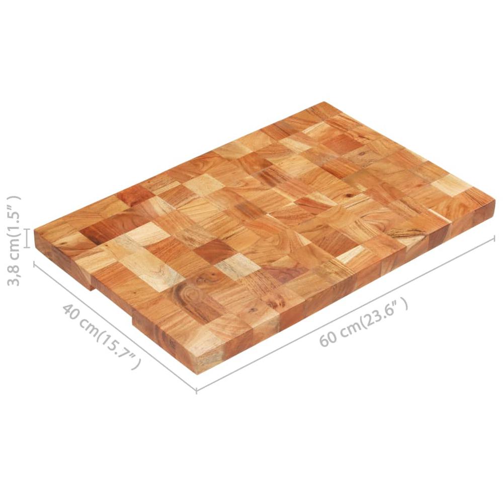 vidaXL Chopping Board 23.6"x15.7"x1.5" Solid Acacia Wood. Picture 8