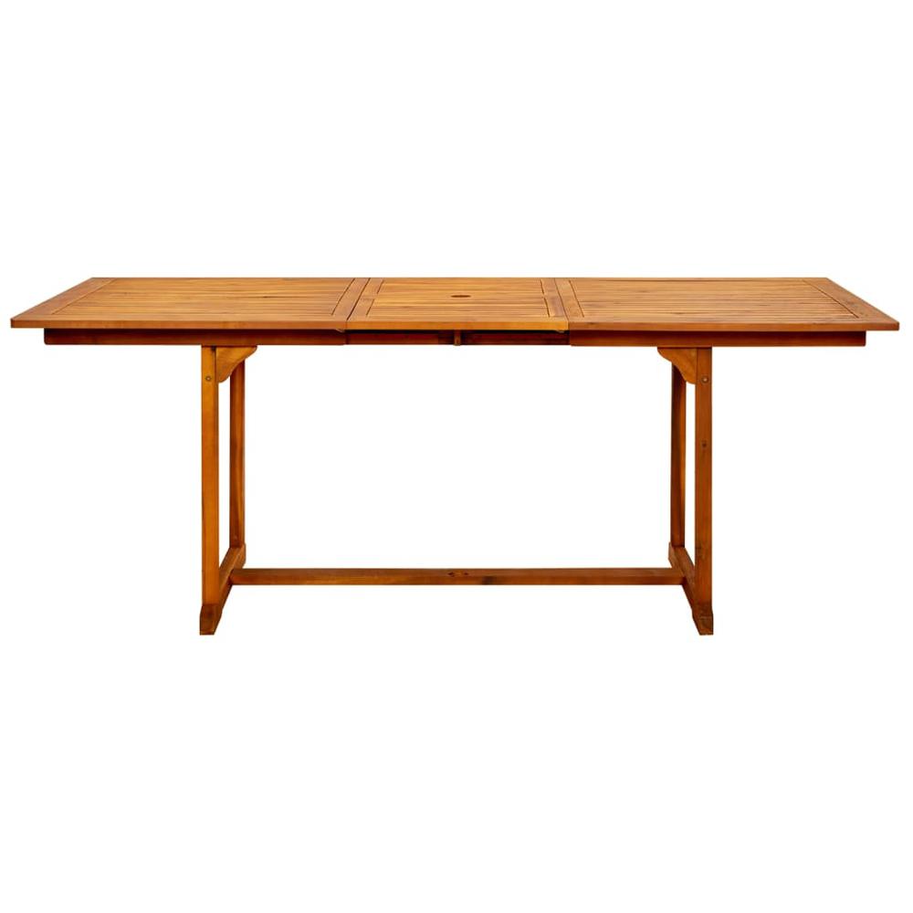 vidaXL Garden Dining Table (59.1"-78.7")x39.4"x29.5" Solid Acacia Wood. Picture 5