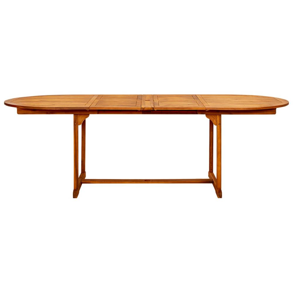vidaXL Garden Dining Table (63"-94.5")x39.4"x29.5" Solid Acacia Wood, 316565. Picture 5