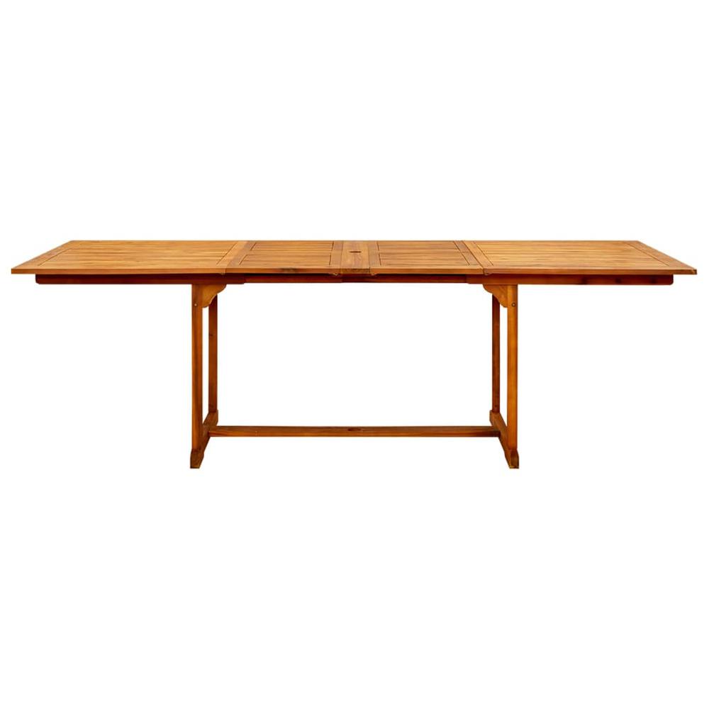 vidaXL Garden Dining Table (63"-94.5")x39.4"x29.5" Solid Acacia Wood, 316566. Picture 5