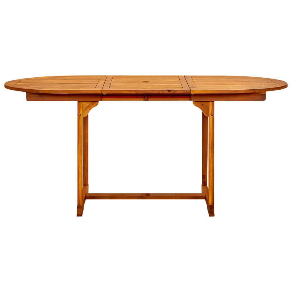 vidaXL Garden Dining Table (47.2"-66.9")x31.5"x29.5" Solid Acacia Wood, 316567. Picture 5