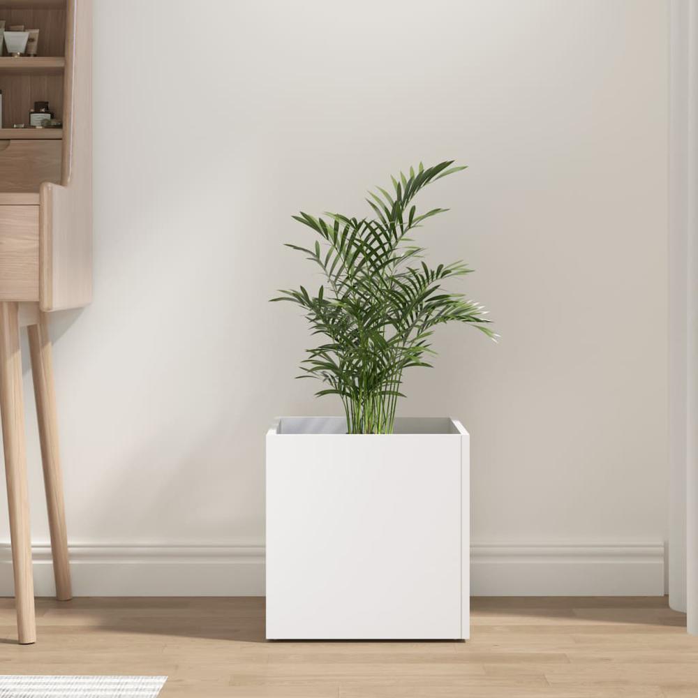 Planter Box White 15.7"x15.7"x15.7" Engineered Wood. Picture 2