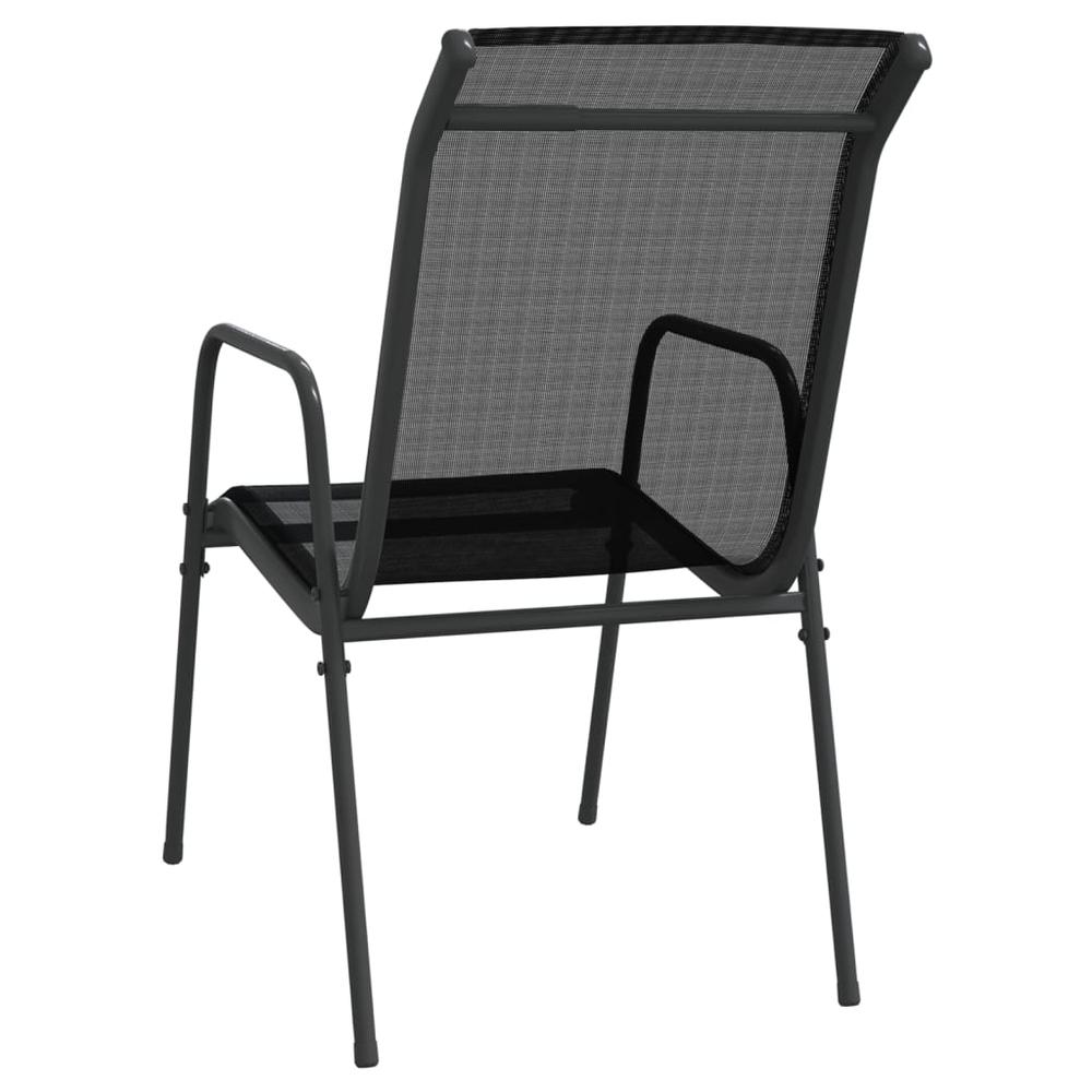 Patio Chairs 2 pcs Steel and Textilene Black. Picture 5