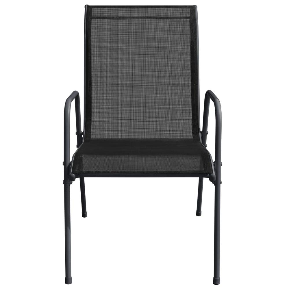 Patio Chairs 4 pcs Steel and Textilene Black. Picture 3
