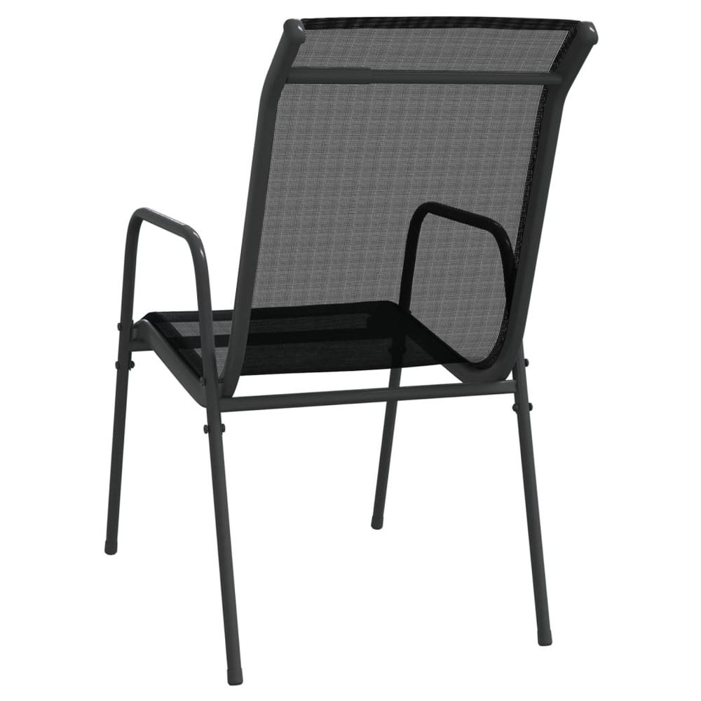 Patio Chairs 6 pcs Steel and Textilene Black. Picture 5