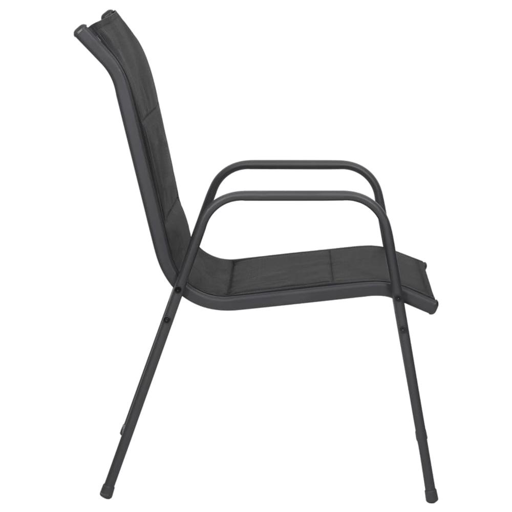 Patio Chairs 2 pcs Steel and Textilene Black. Picture 4