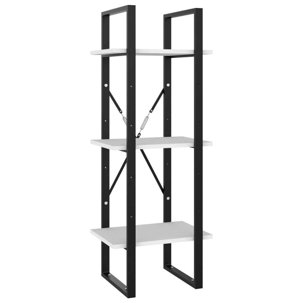 vidaXL 5-Tier Book Cabinet White 15.7"x11.8"x68.9" Engineered Wood. Picture 5