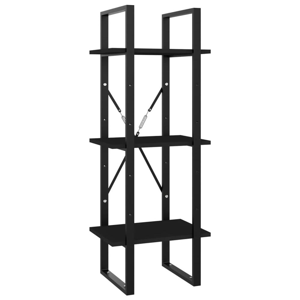 vidaXL 5-Tier Book Cabinet Black 15.7"x11.8"x68.9" Engineered Wood. Picture 5