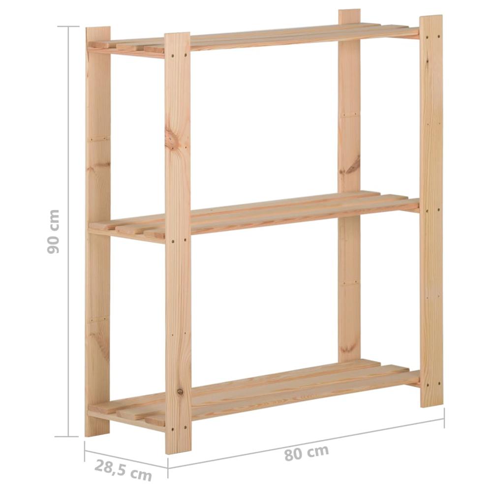 3-Tier Storage Rack 31.5"x11.2"x35.4" Solid Wood Pine. Picture 5