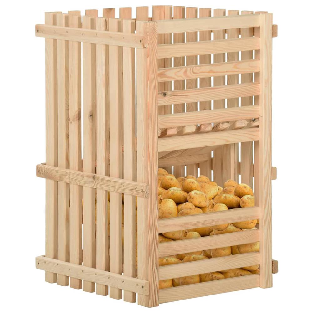 Potato Box 19.7"x19.7"x31.5" Solid Wood Pine. Picture 1