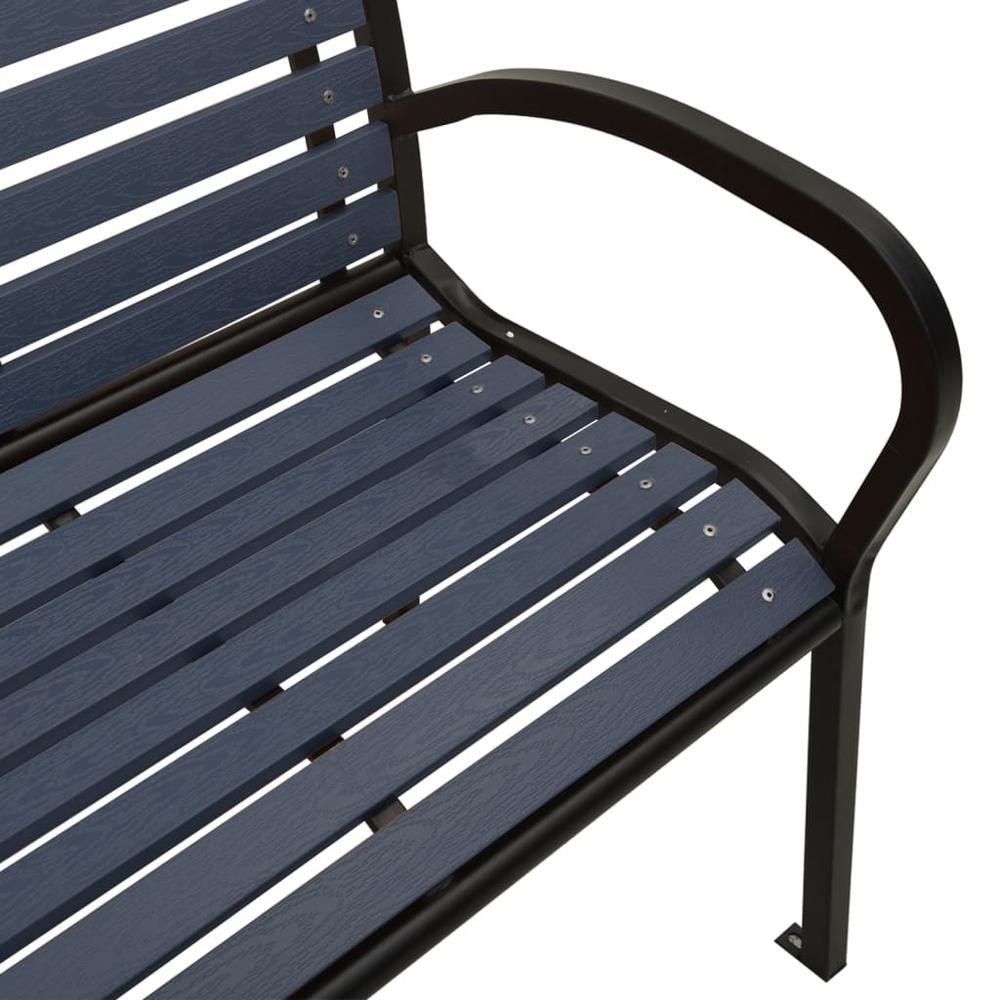 vidaXL Twin Patio Bench 98.8" Steel and WPC Black. Picture 6