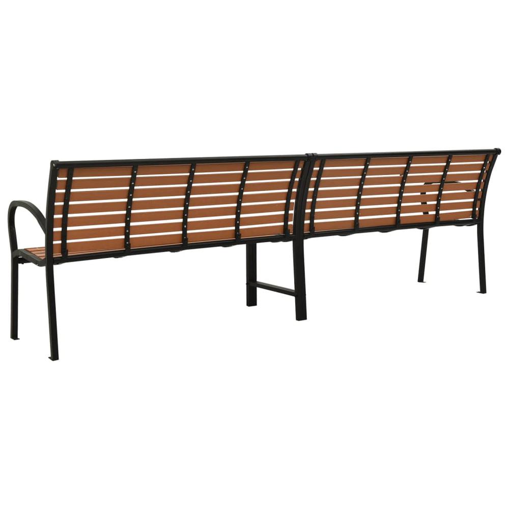 vidaXL Twin Patio Bench 98.8" Steel and WPC. Picture 5