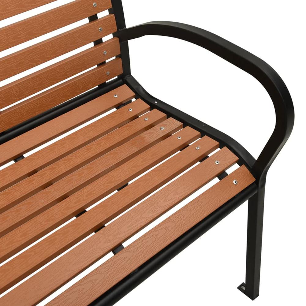 vidaXL Twin Patio Bench 98.8" Steel and WPC. Picture 6