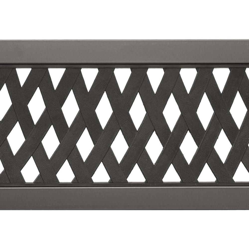 vidaXL Twin Patio Bench 96.9" Gray Steel, 317132. Picture 7