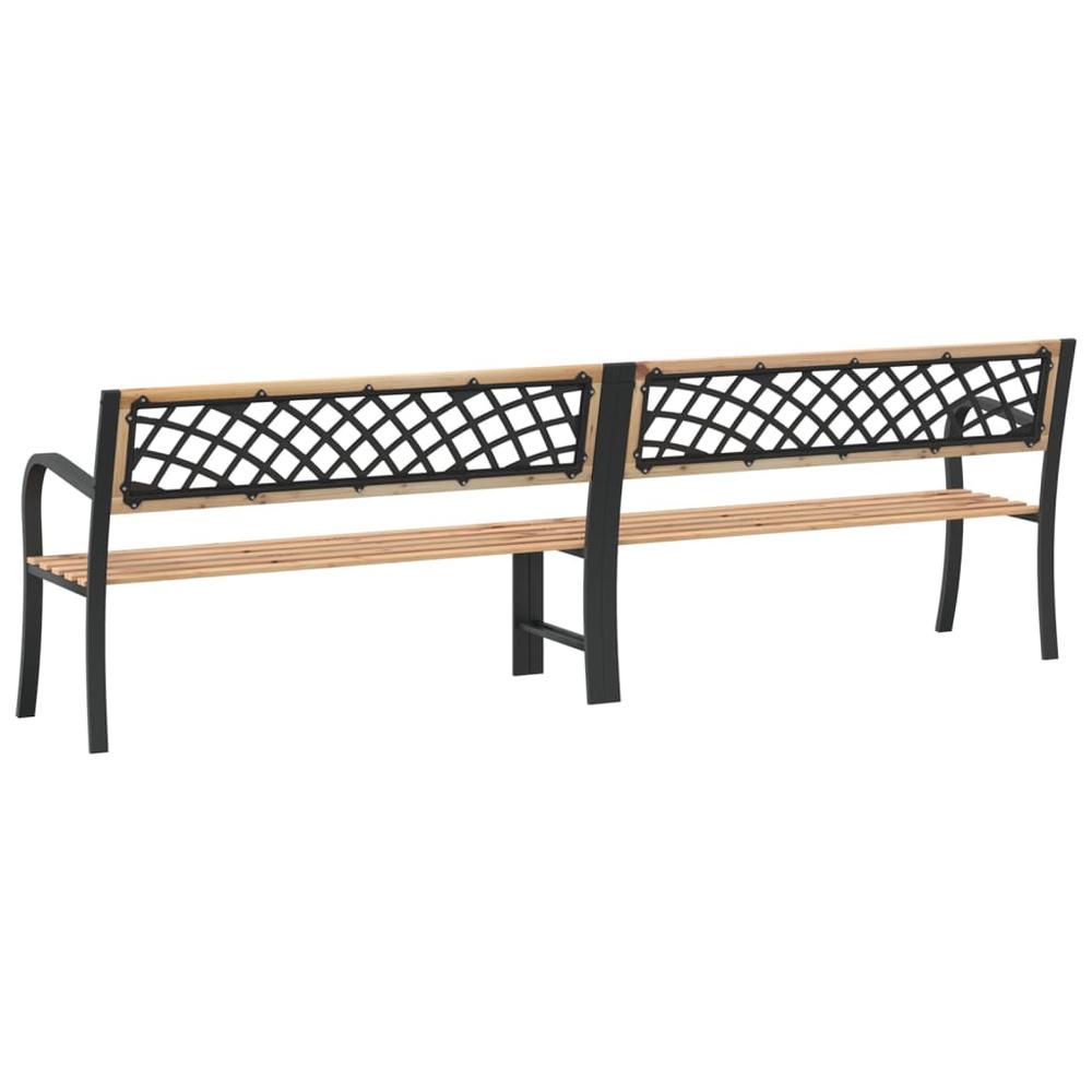 vidaXL Twin Patio Bench 93.7" Chinese Fir Wood. Picture 5