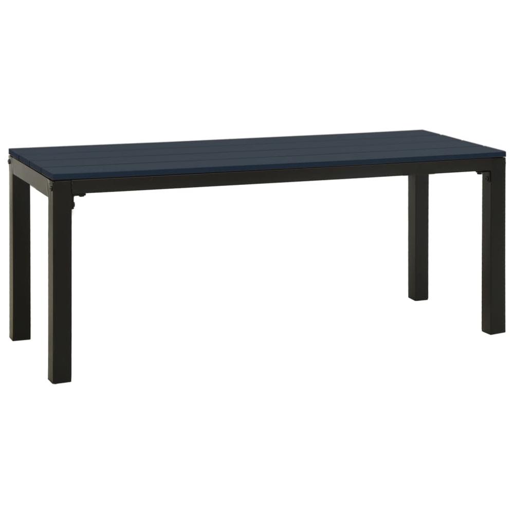 Patio Bench 43.3" Steel and WPC Black. Picture 1