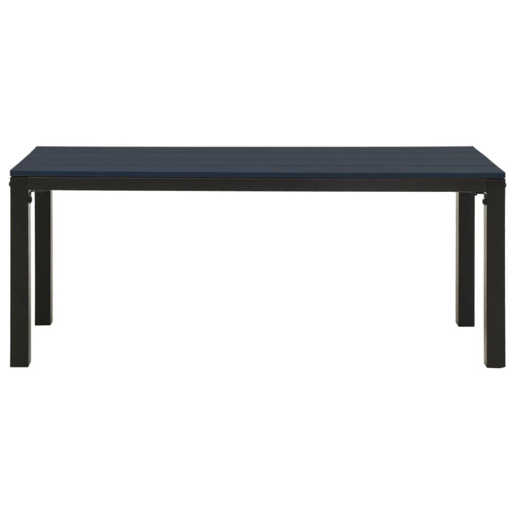 Patio Bench 43.3" Steel and WPC Black. Picture 2