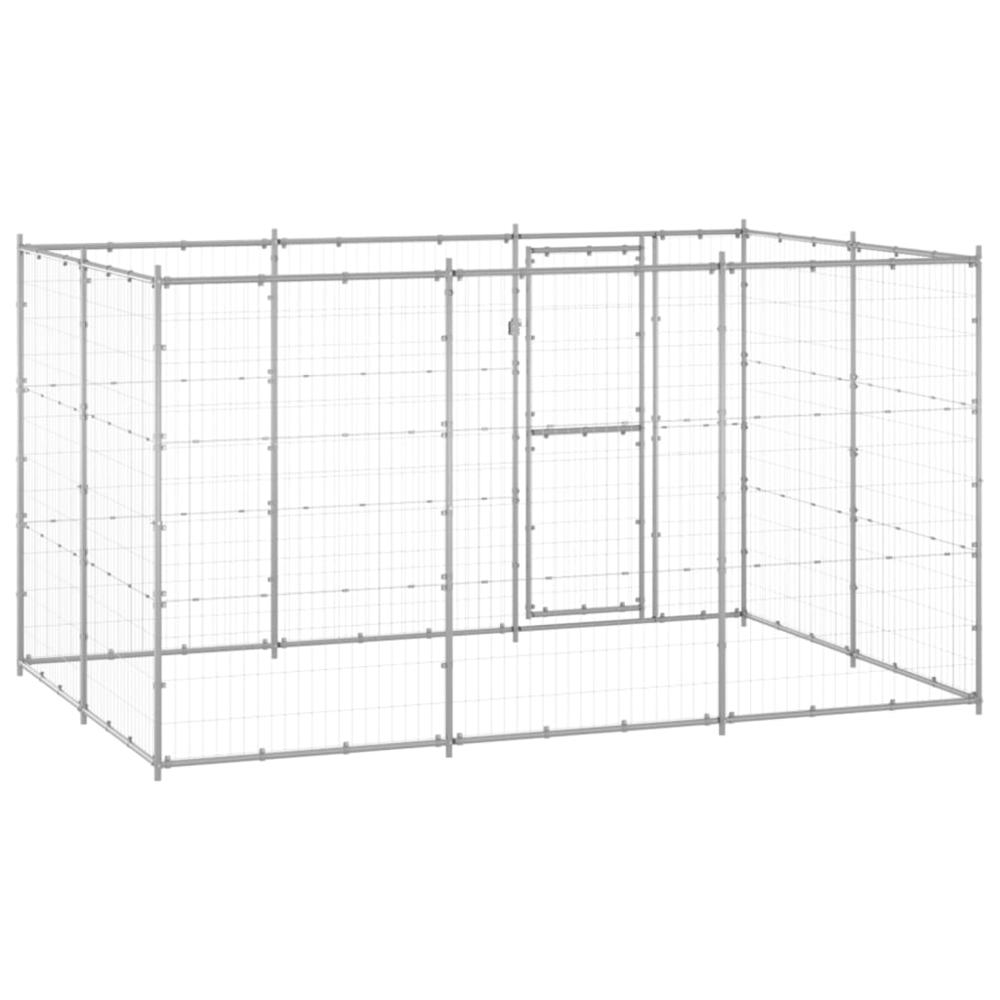 Outdoor Dog Kennel Galvanized Steel 78.1 ftÂ². Picture 3