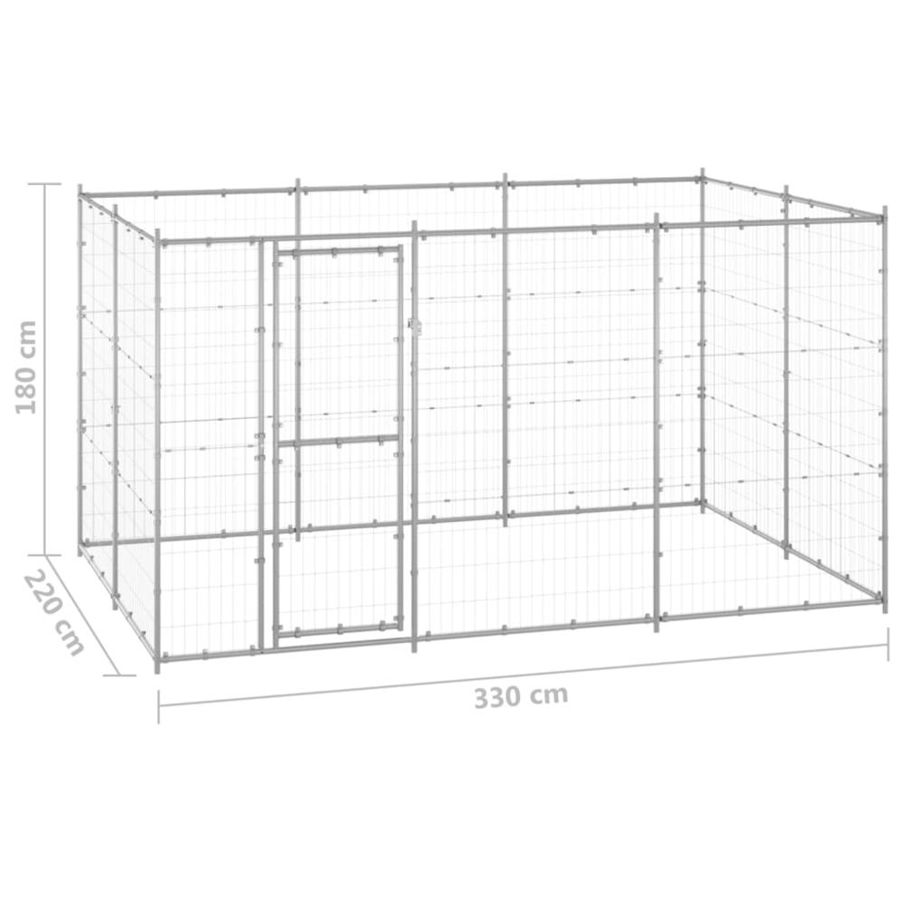Outdoor Dog Kennel Galvanized Steel 78.1 ftÂ². Picture 5