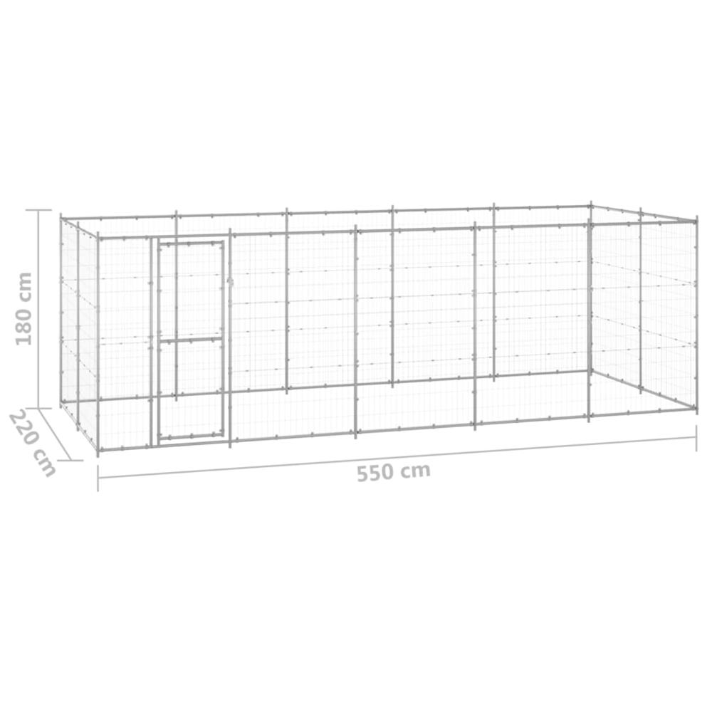 Outdoor Dog Kennel Galvanized Steel 130.2 ftÂ². Picture 5