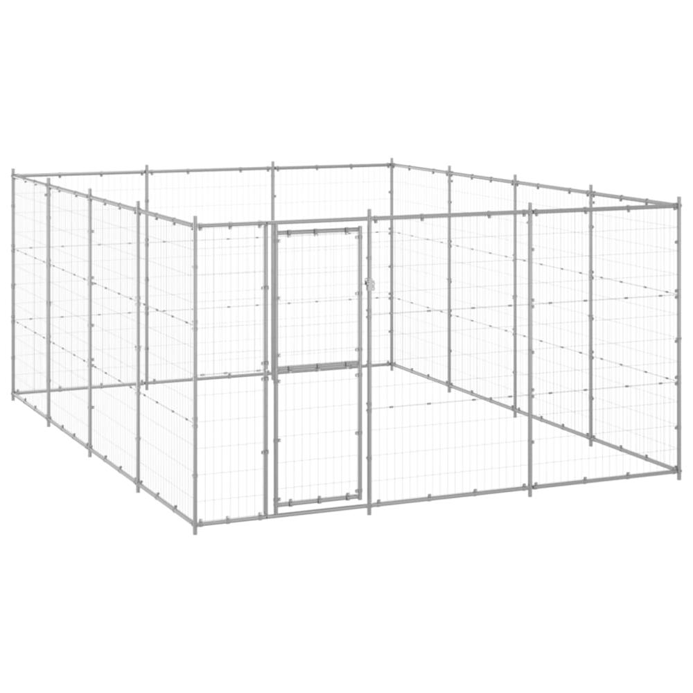 Outdoor Dog Kennel Galvanized Steel 156.3 ftÂ². Picture 6