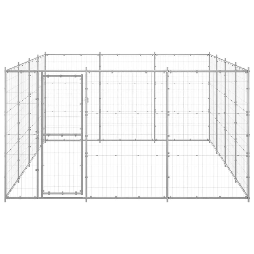Outdoor Dog Kennel Galvanized Steel 156.3 ftÂ². Picture 1